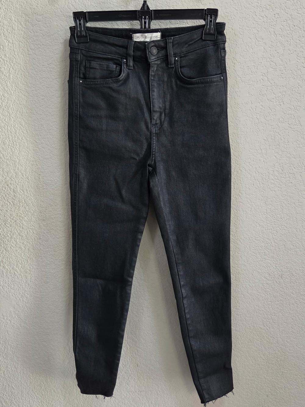 Free People Women's Washed Black Skinny Jeans